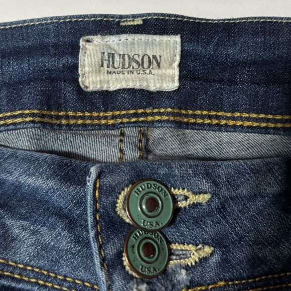 Hudson Ginny Crop Straight Cuff Denim Jeans Women's Size 29 Festival Casual - Picture 7 of 13